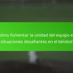 Cómo fomentar la unidad del equipo en situaciones desafiantes en el béisbol