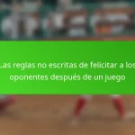 Las reglas no escritas de felicitar a los oponentes después de un juego