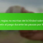 Las reglas no escritas del béisbol sobre el respeto al juego durante las pausas por lluvia