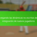Navegando las dinámicas no escritas de la integración de nuevos jugadores