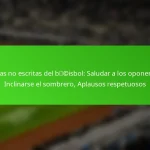 Reglas no escritas del béisbol: Saludar a los oponentes, Inclinarse el sombrero, Aplausos respetuosos